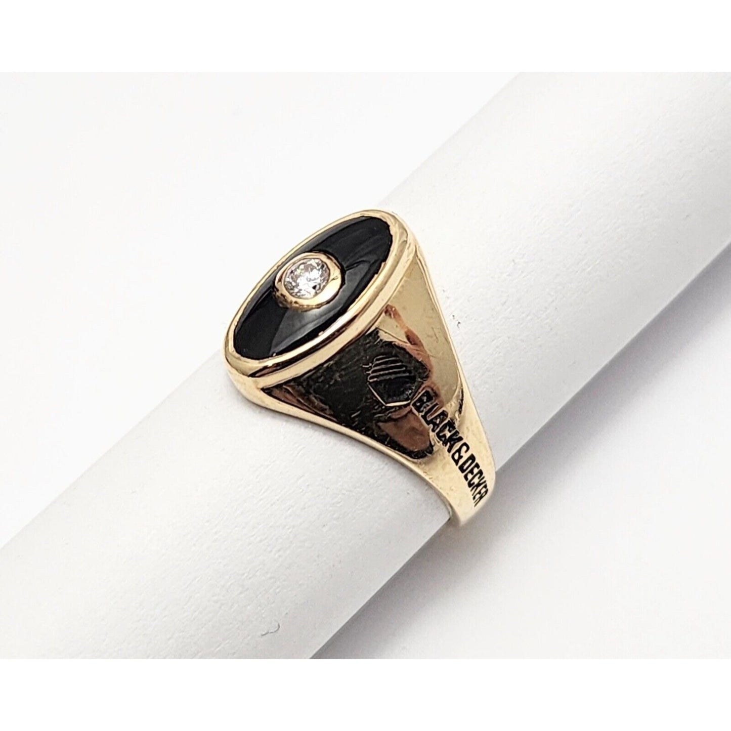 Black & Decker 14K Yellow Gold Black Onyx & Diamond Ring