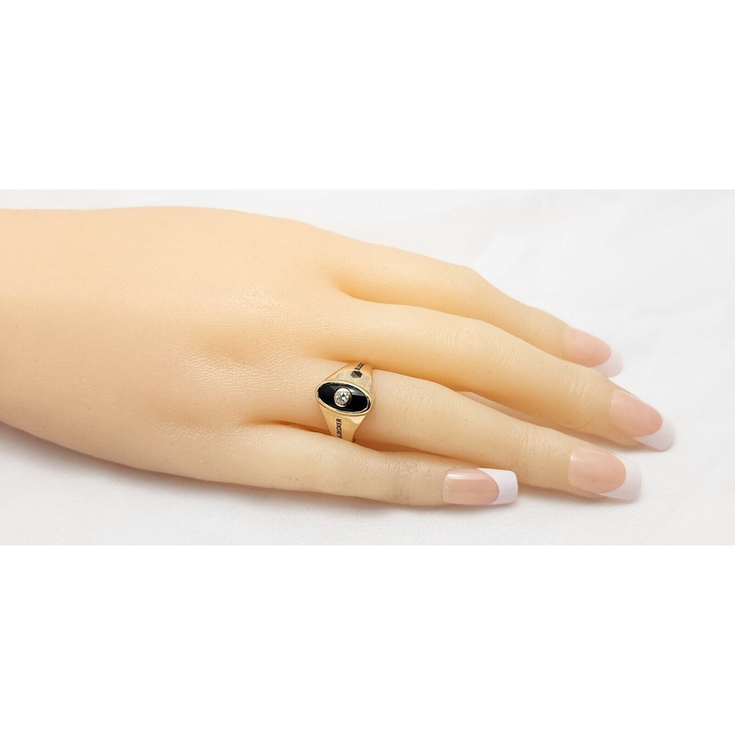 Black & Decker 14K Yellow Gold Black Onyx & Diamond Ring