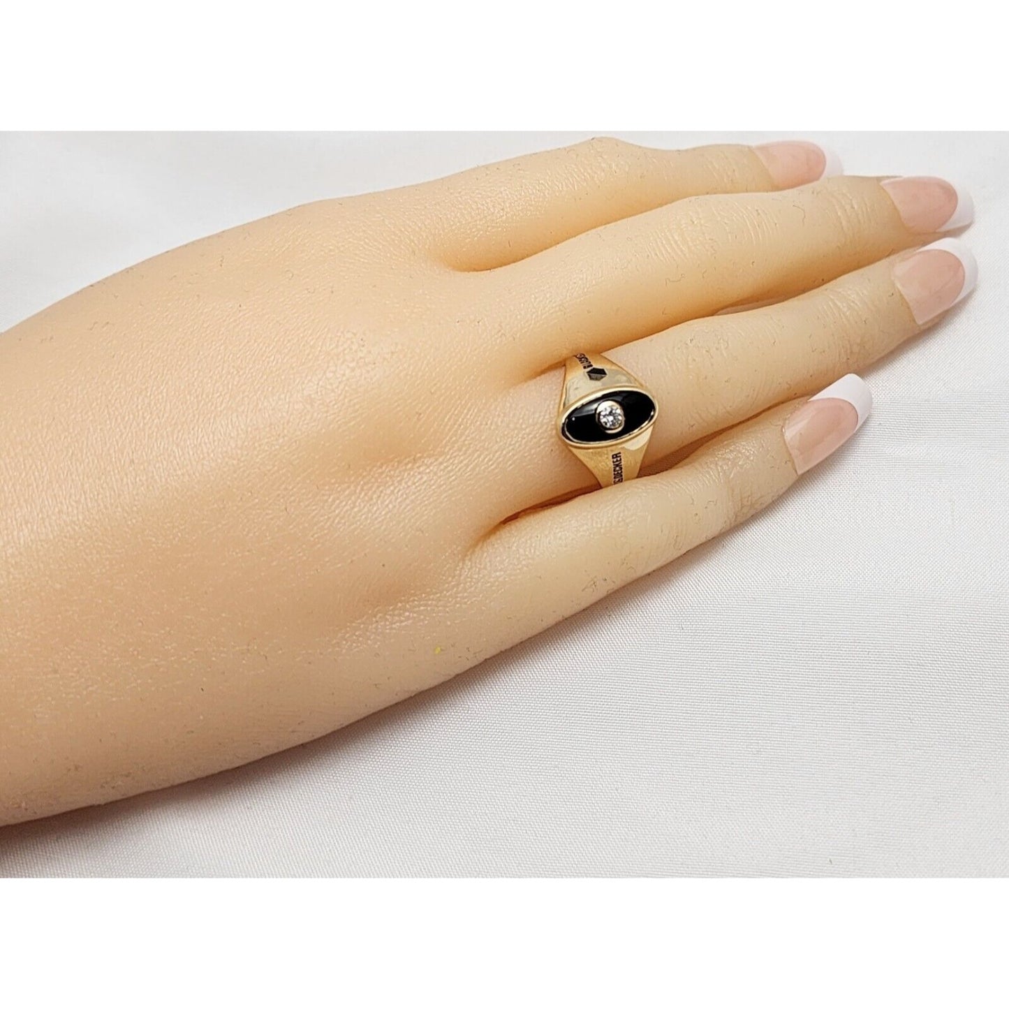 Black & Decker 14K Yellow Gold Black Onyx & Diamond Ring