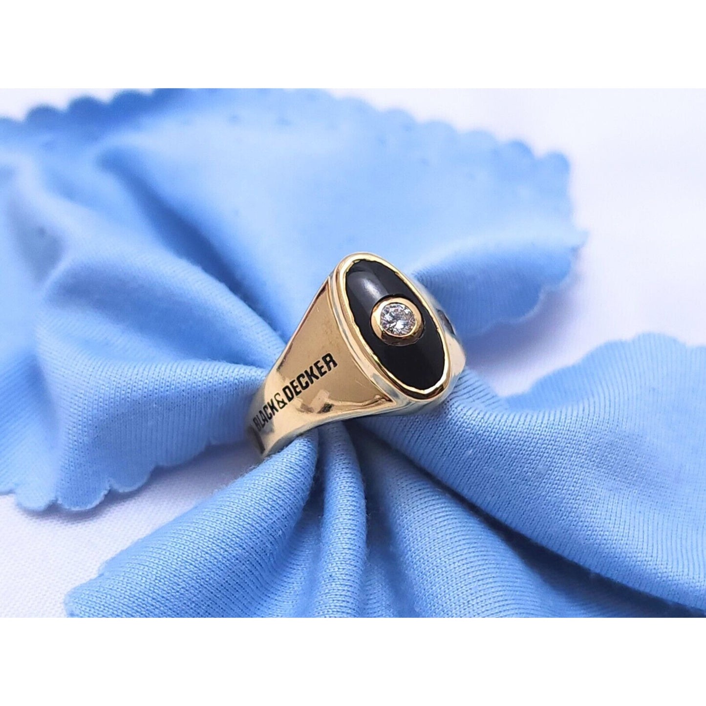 Black & Decker 14K Yellow Gold Black Onyx & Diamond Ring