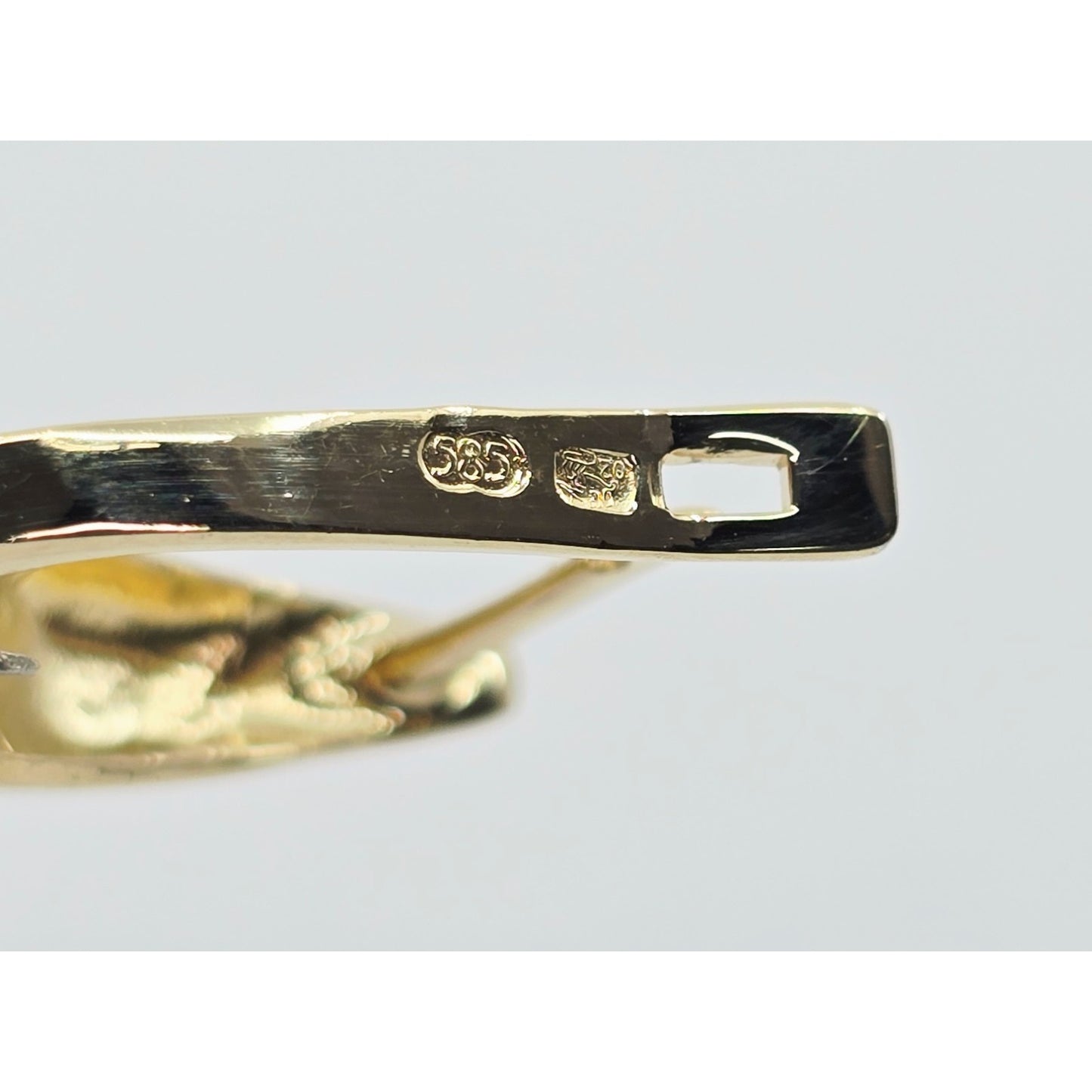 14K Two Tone Gold Diamond Latch Back Hinge Round Earrings
