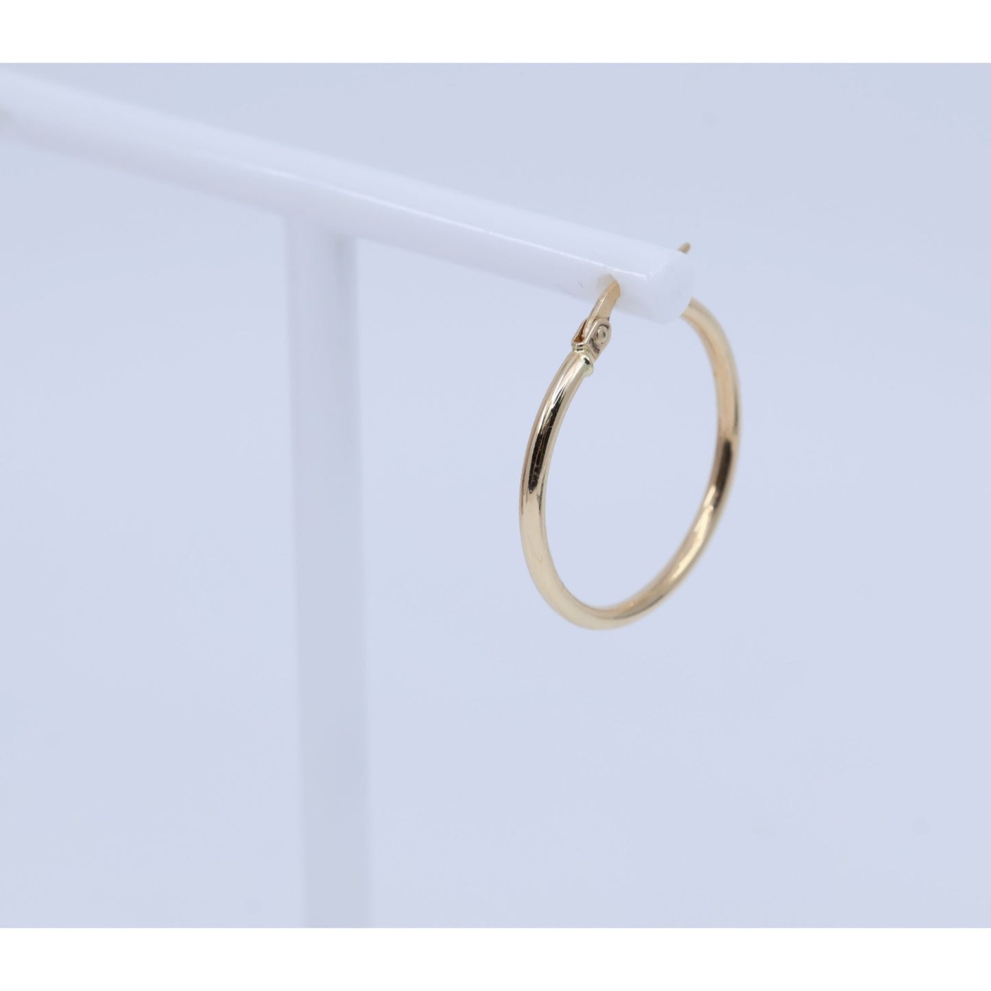 Single 14K Yellow Gold Clip on Hinge Hoop Earring