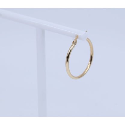 Single 14K Yellow Gold Clip on Hinge Hoop Earring