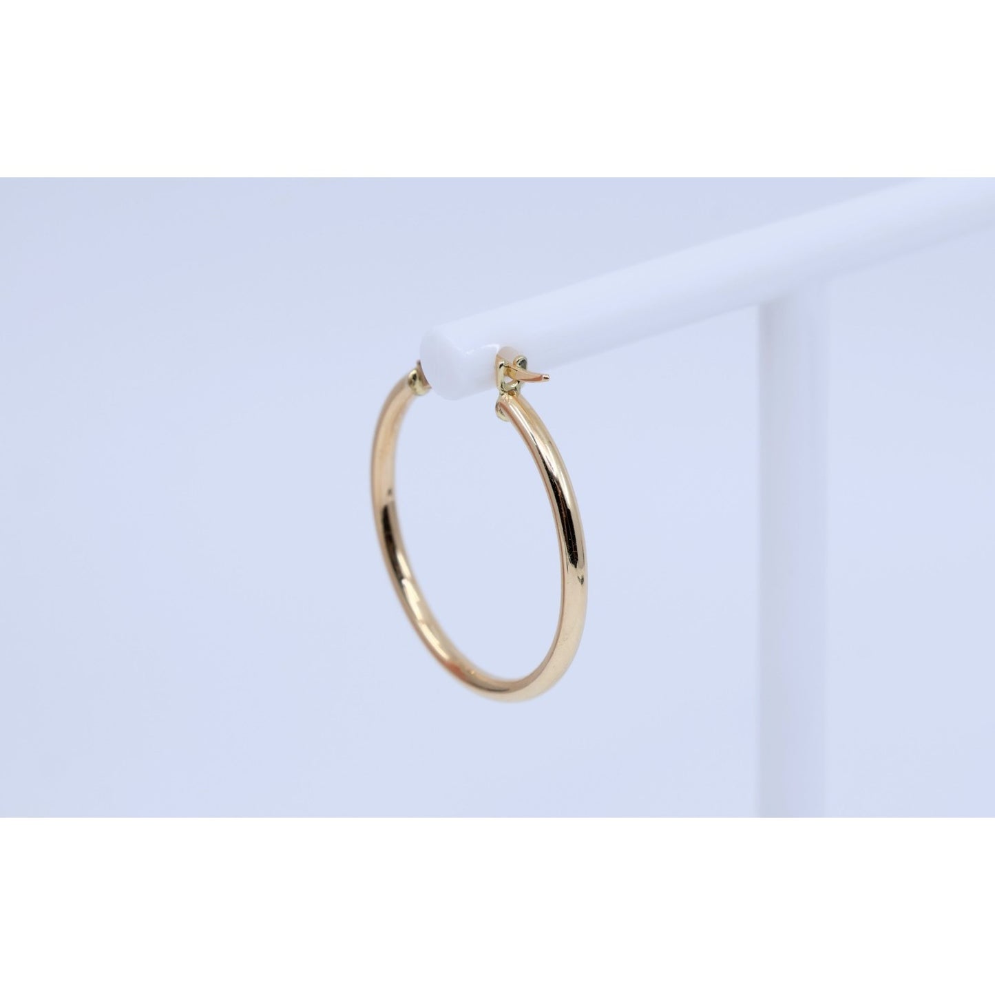 Single 14K Yellow Gold Clip on Hinge Hoop Earring