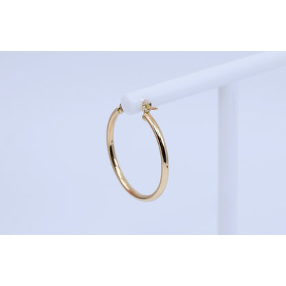 Single 14K Yellow Gold Clip on Hinge Hoop Earring
