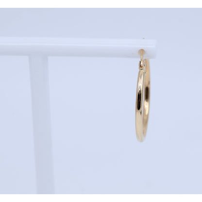Single 14K Yellow Gold Clip on Hinge Hoop Earring