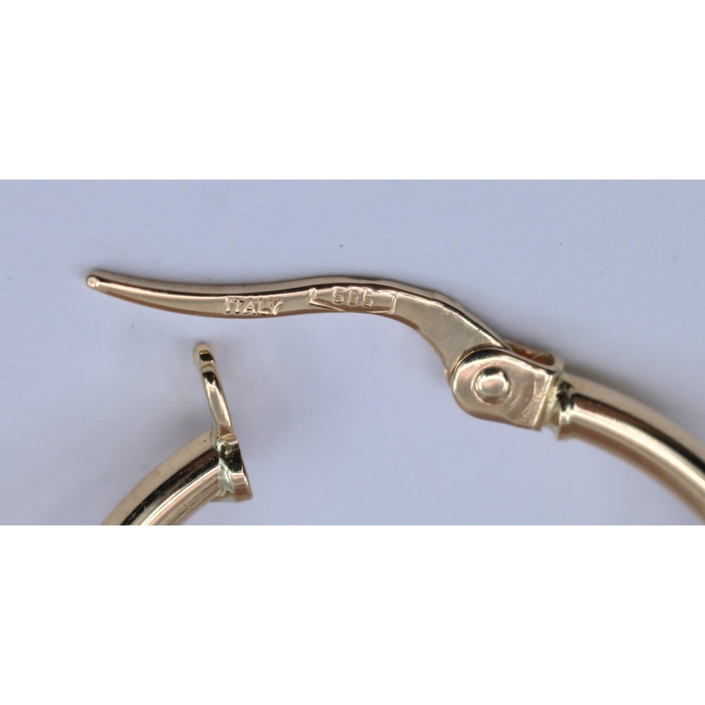 Single 14K Yellow Gold Clip on Hinge Hoop Earring