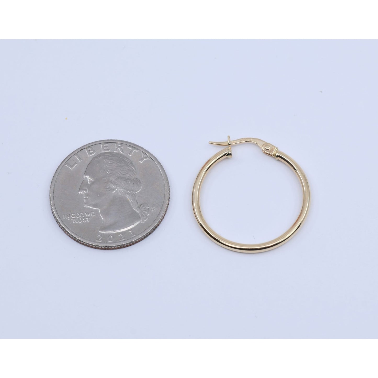 Single 14K Yellow Gold Clip on Hinge Hoop Earring