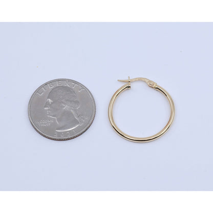 Single 14K Yellow Gold Clip on Hinge Hoop Earring