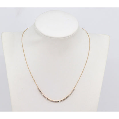 14K Yellow Gold Resizable Choker Tennis Link Diamond Chain Necklace