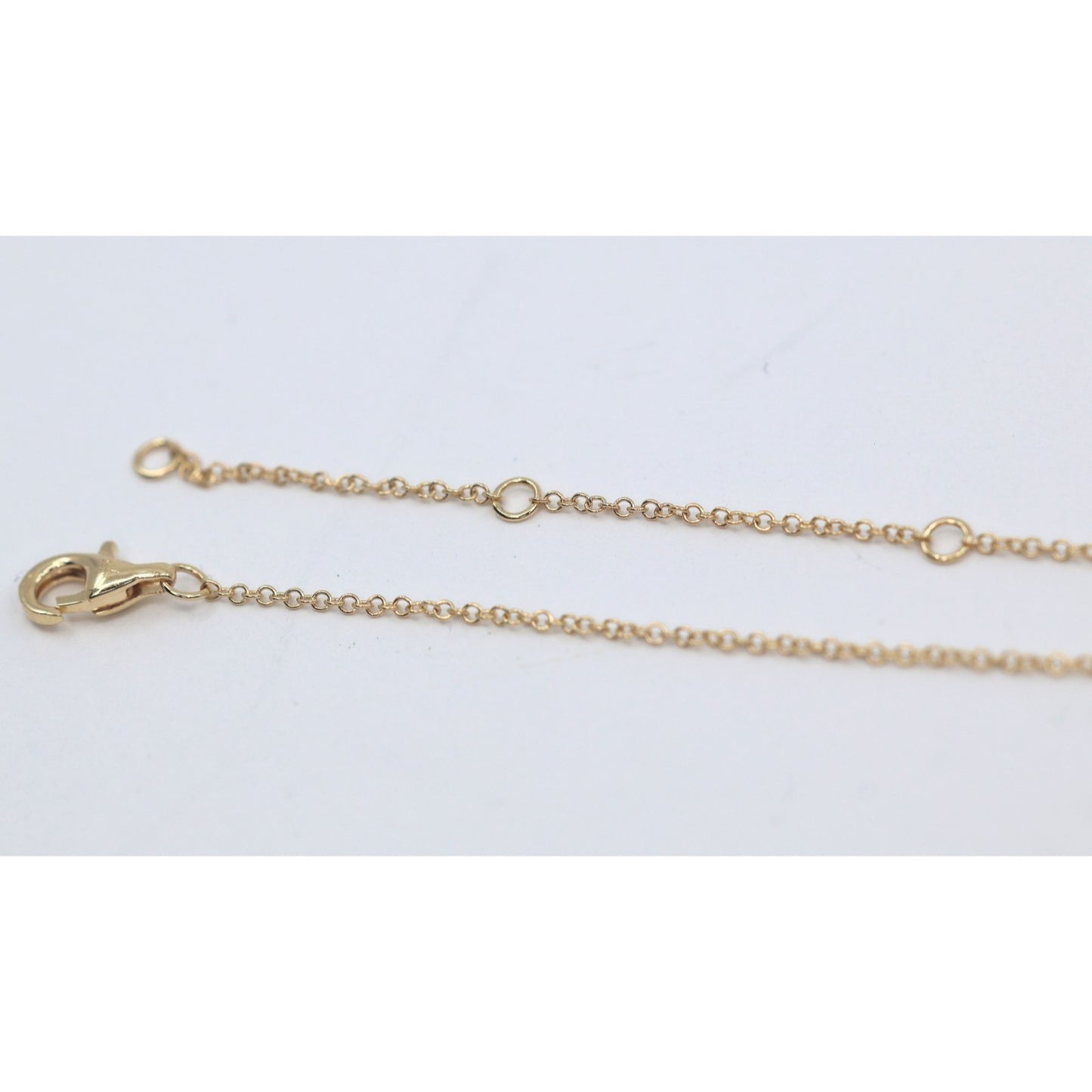 14K Yellow Gold Resizable Choker Tennis Link Diamond Chain Necklace