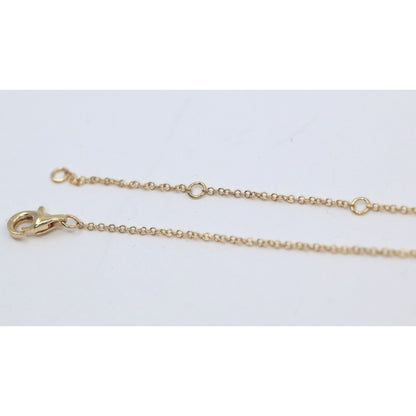 14K Yellow Gold Resizable Choker Tennis Link Diamond Chain Necklace