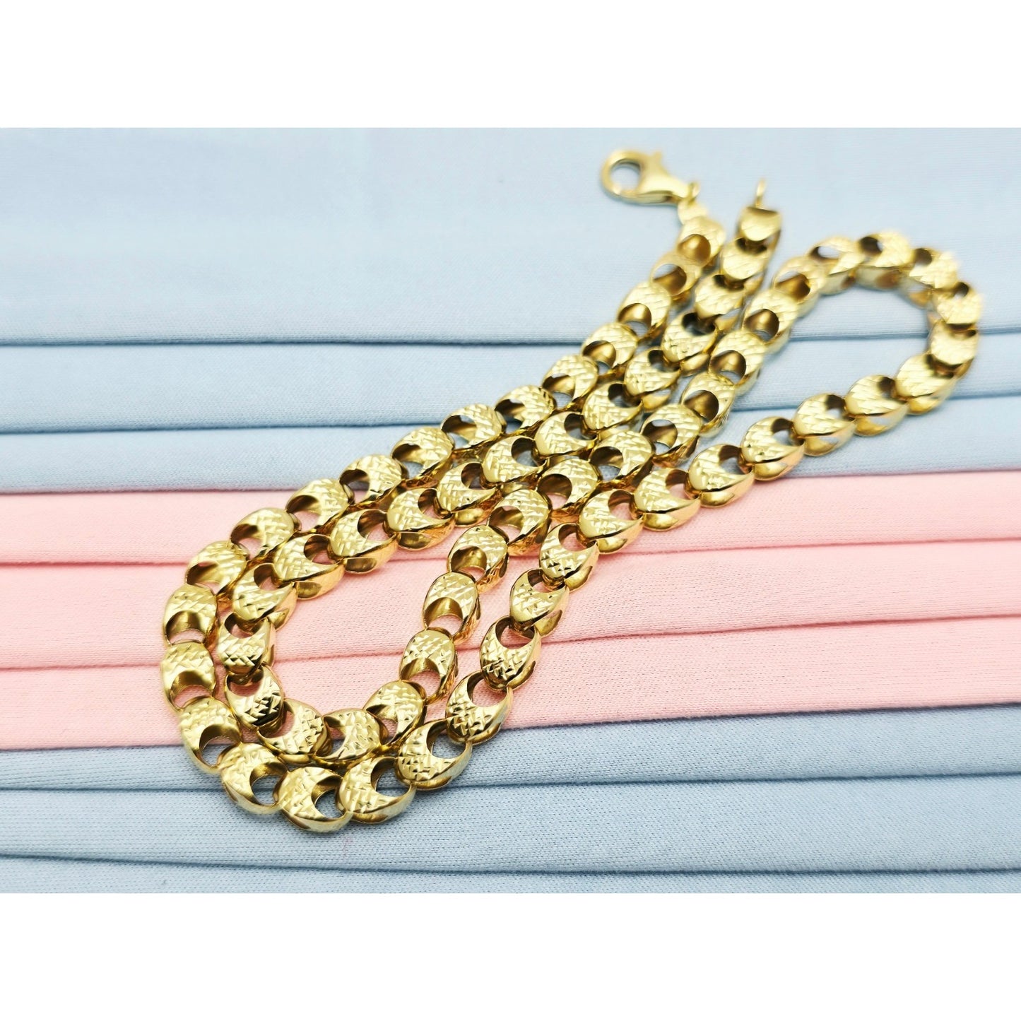 14K Yellow Gold Custom Choker Link Chain Necklace