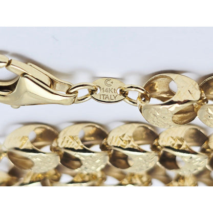 14K Yellow Gold Custom Choker Link Chain Necklace