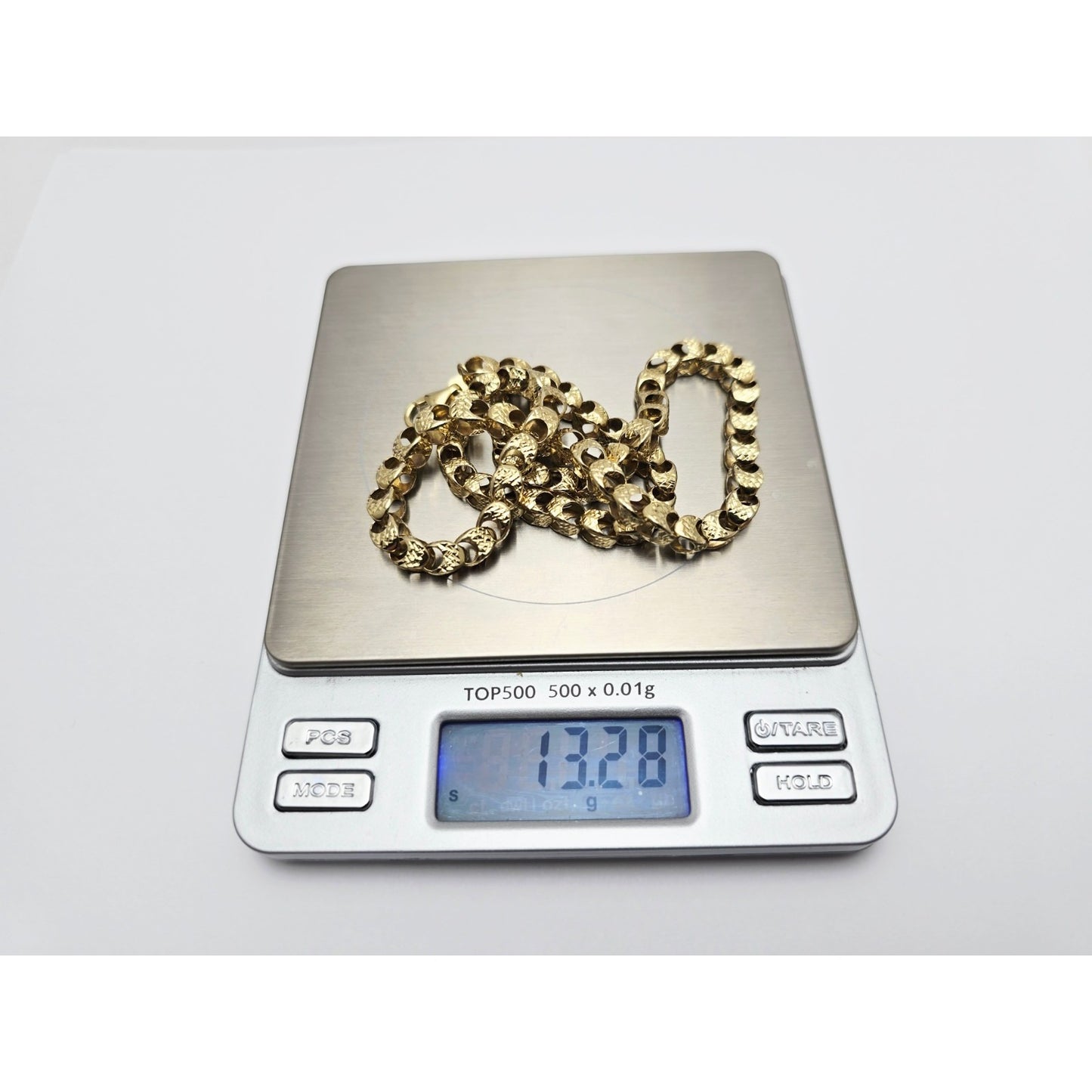 14K Yellow Gold Custom Choker Link Chain Necklace