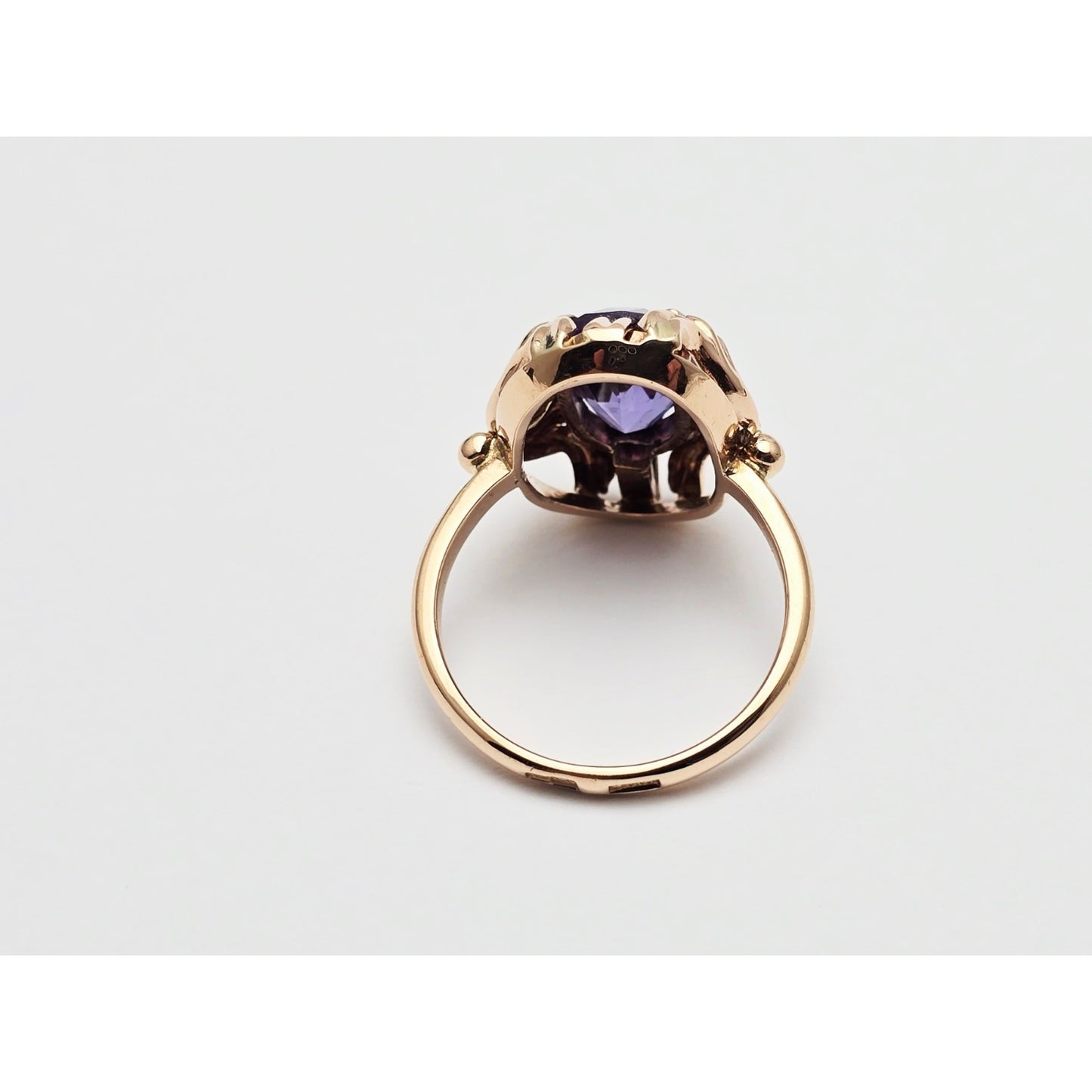 Vintage 14K Two Tone Gold Oval Sapphire Ring