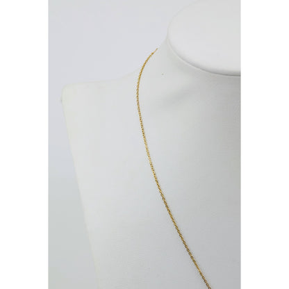 Thin 18K Yellow Gold Butterfly & Leaf Branch Y Lariat Drop Resizable Necklace
