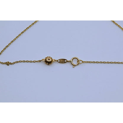 Thin 18K Yellow Gold Butterfly & Leaf Branch Y Lariat Drop Resizable Necklace