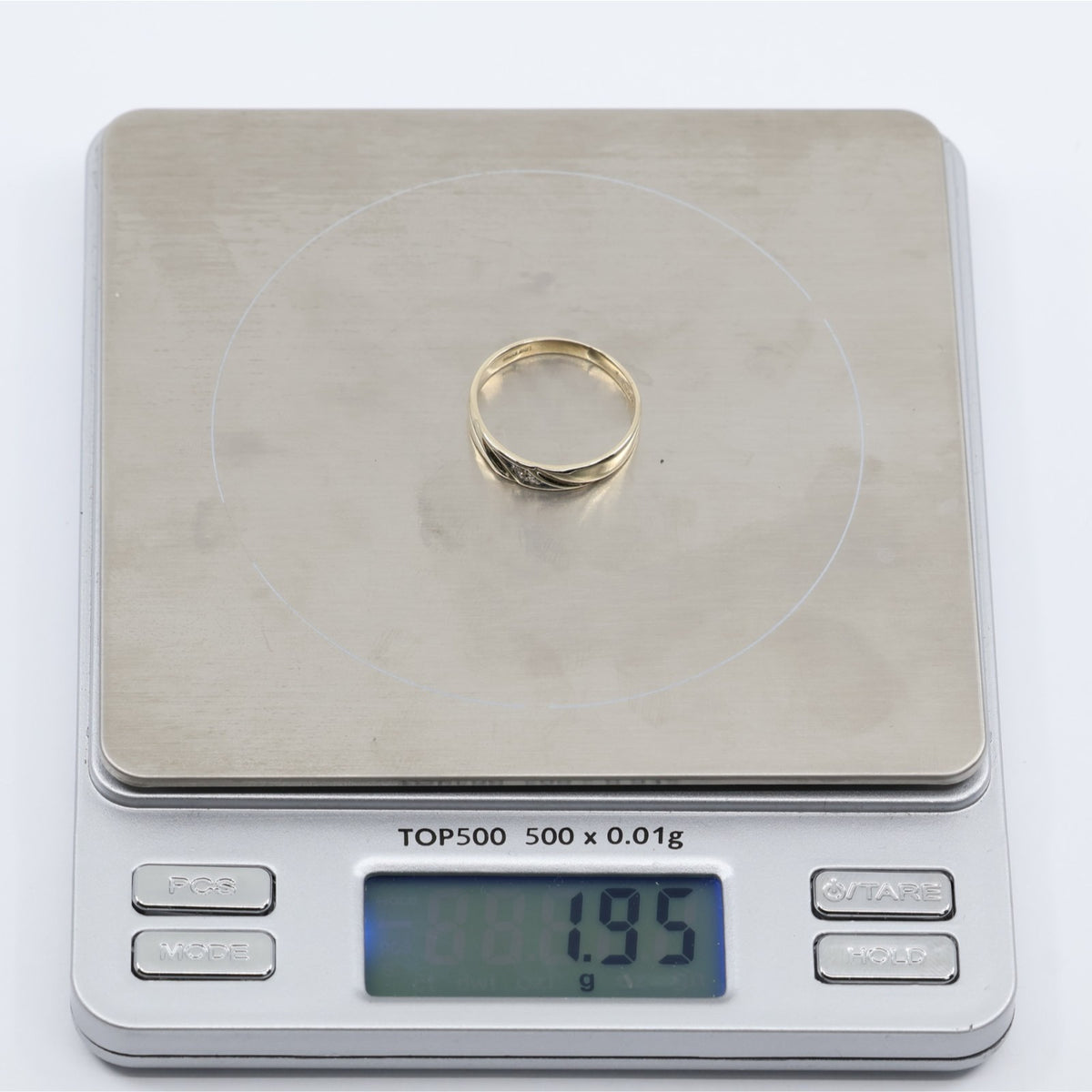 10K Yellow Gold Polished Diamond Wedding Band Ring