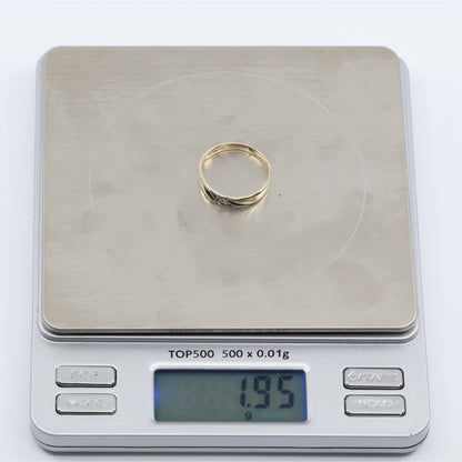 10K Yellow Gold Polished Diamond Wedding Band Ring