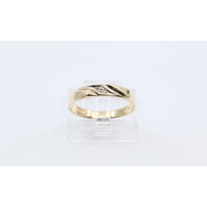 10K Yellow Gold Polished Diamond Wedding Band Ring