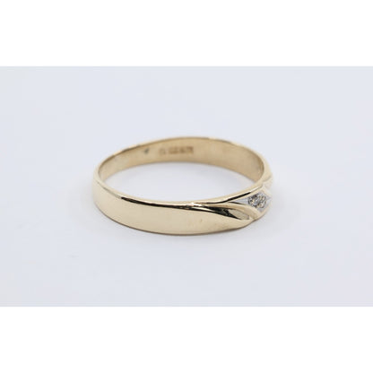 10K Yellow Gold Polished Diamond Wedding Band Ring