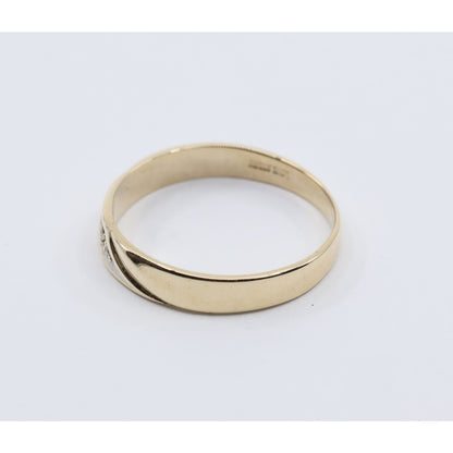 10K Yellow Gold Polished Diamond Wedding Band Ring