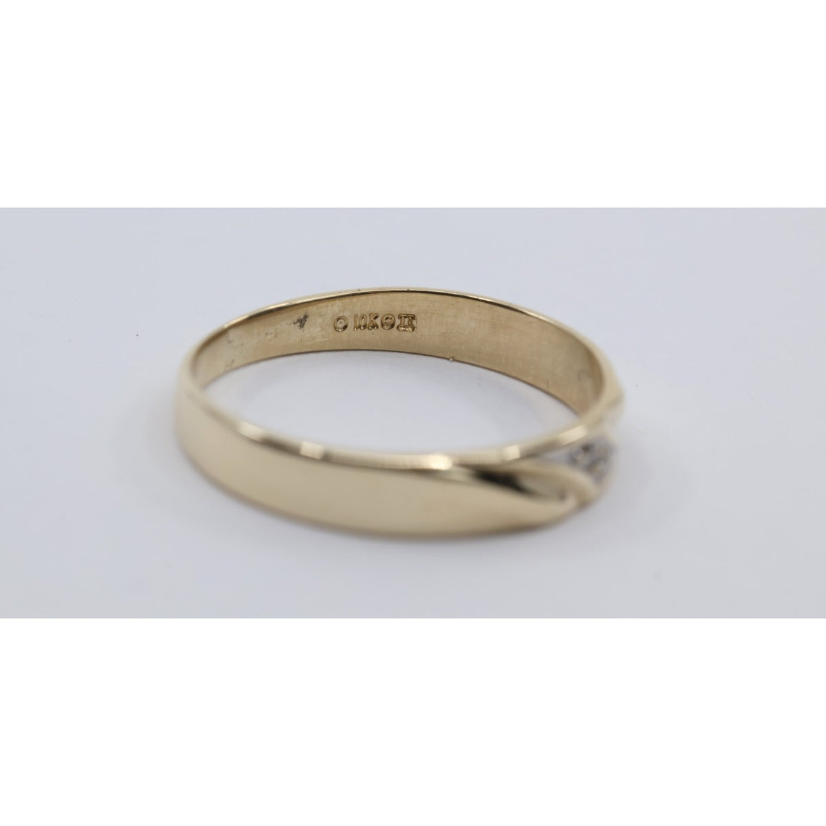 10K Yellow Gold Polished Diamond Wedding Band Ring