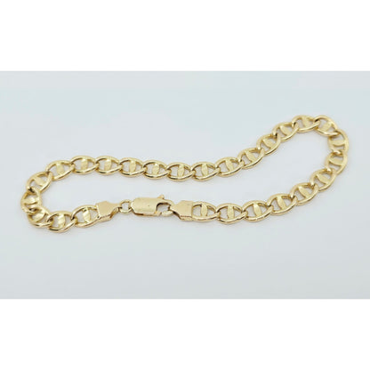 14K Yellow Gold Mariner Anchor Link Chain Bracelet