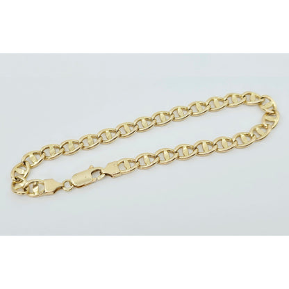 14K Yellow Gold Mariner Anchor Link Chain Bracelet