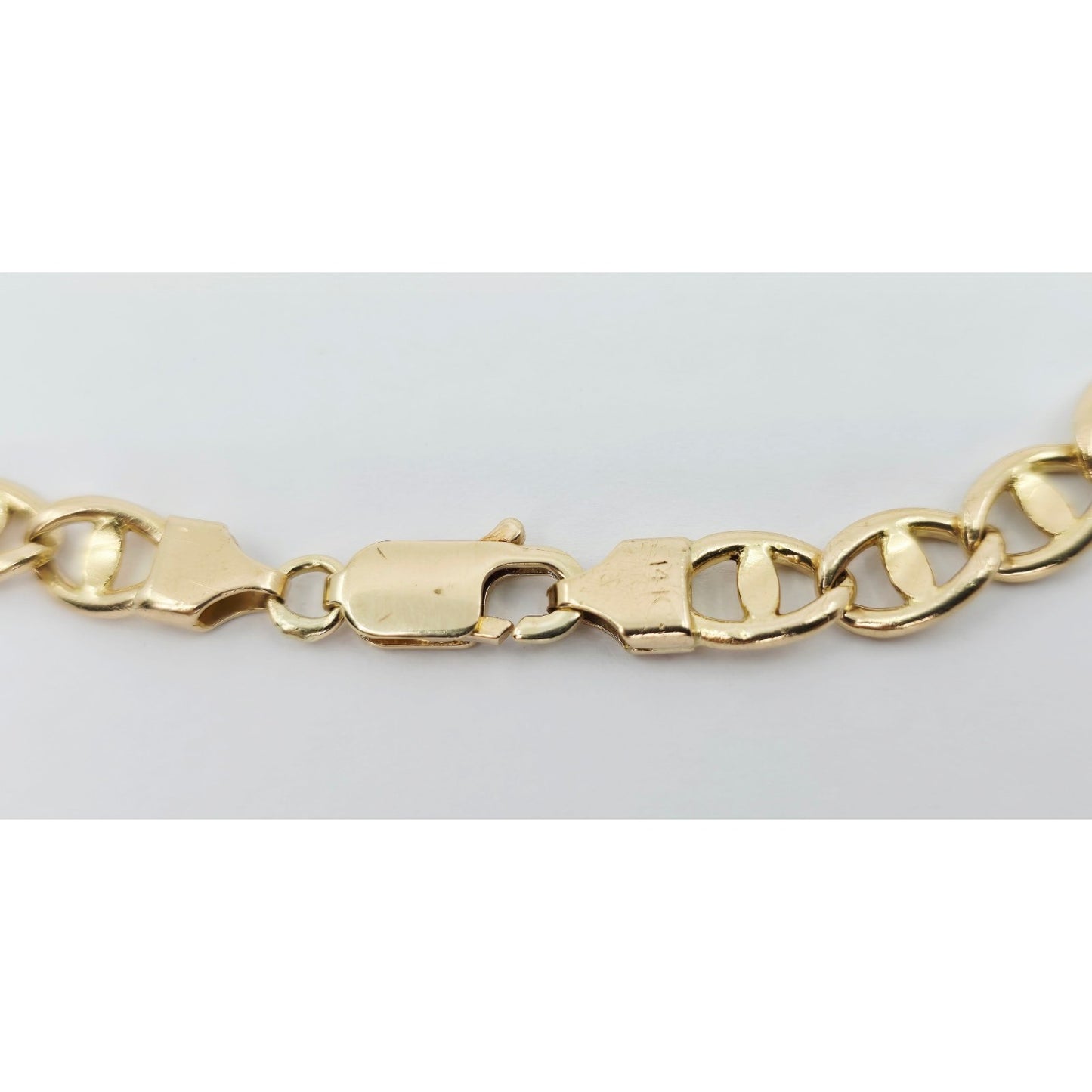 14K Yellow Gold Mariner Anchor Link Chain Bracelet