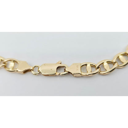 14K Yellow Gold Mariner Anchor Link Chain Bracelet