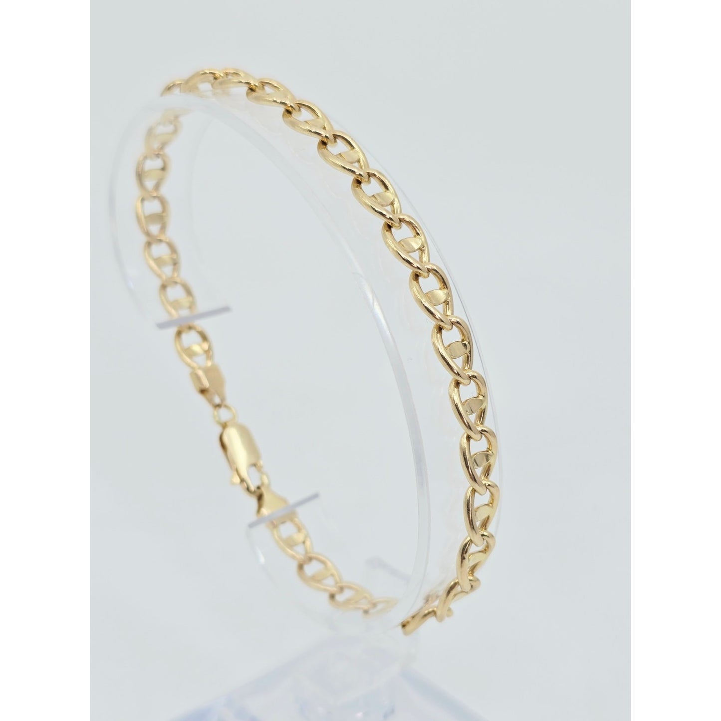 14K Yellow Gold Mariner Anchor Link Chain Bracelet