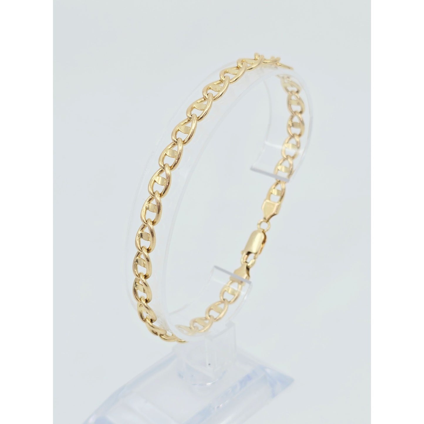 14K Yellow Gold Mariner Anchor Link Chain Bracelet