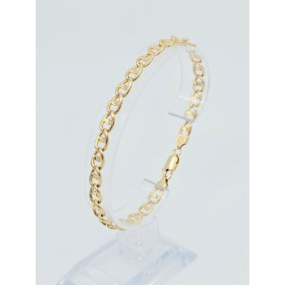 14K Yellow Gold Mariner Anchor Link Chain Bracelet