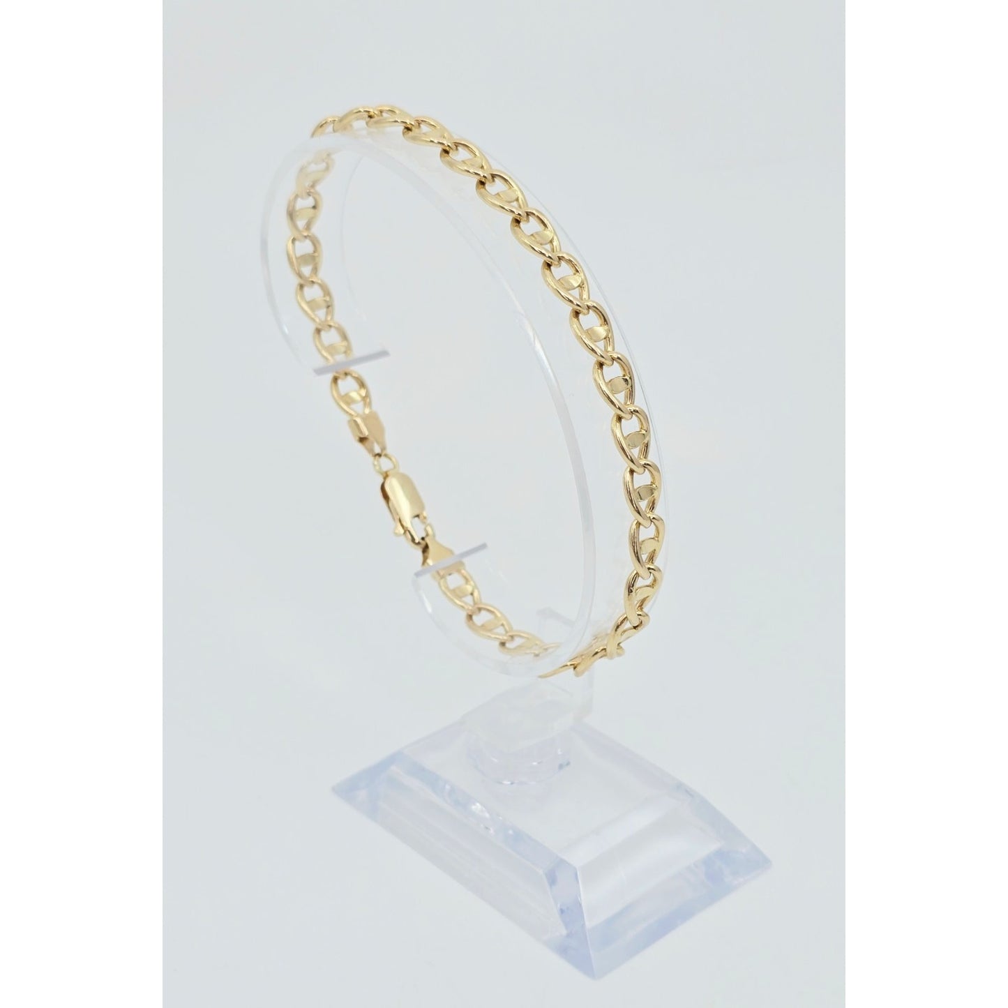 14K Yellow Gold Mariner Anchor Link Chain Bracelet
