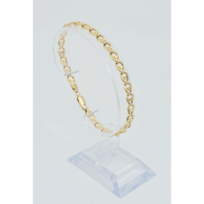 14K Yellow Gold Mariner Anchor Link Chain Bracelet