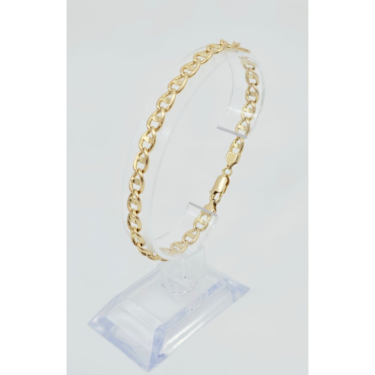 14K Yellow Gold Mariner Anchor Link Chain Bracelet