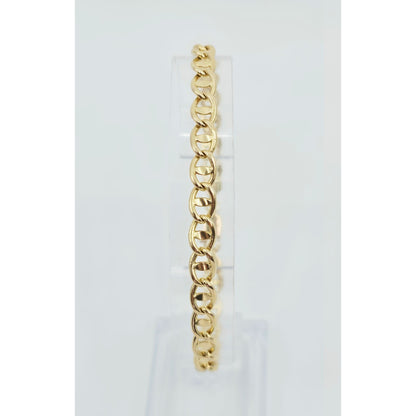 14K Yellow Gold Mariner Anchor Link Chain Bracelet
