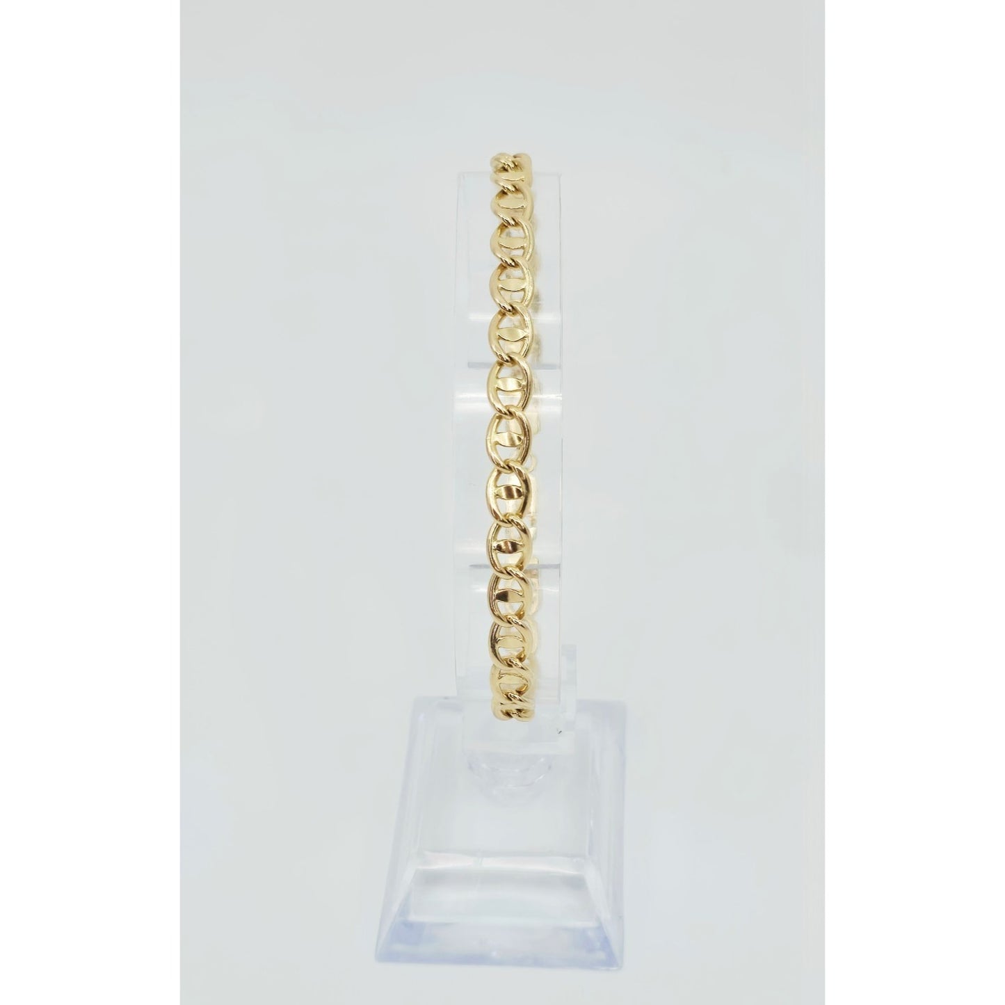 14K Yellow Gold Mariner Anchor Link Chain Bracelet