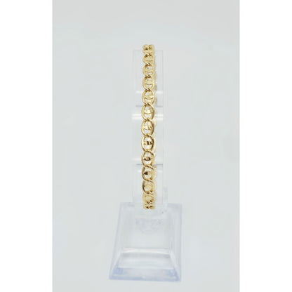 14K Yellow Gold Mariner Anchor Link Chain Bracelet
