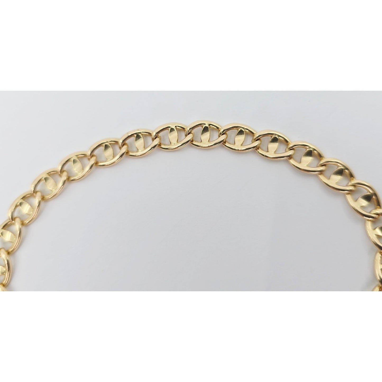 14K Yellow Gold Mariner Anchor Link Chain Bracelet