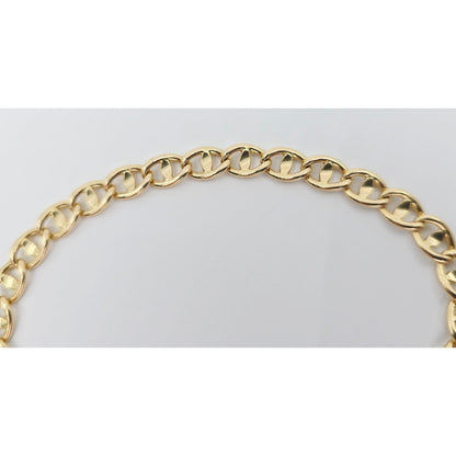 14K Yellow Gold Mariner Anchor Link Chain Bracelet