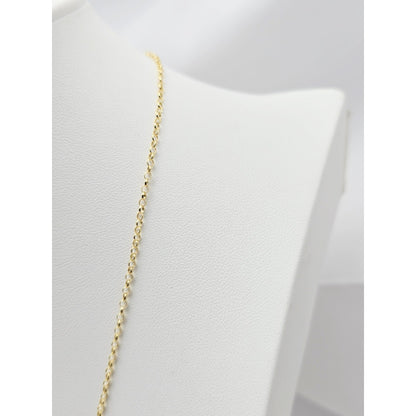 14K Yellow Gold Initial Name "Mila" Charm Pendant Cable Link Chain Necklace