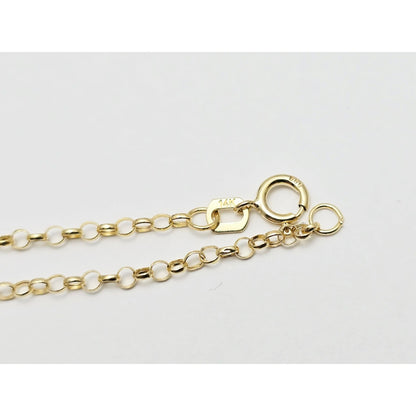 14K Yellow Gold Initial Name "Mila" Charm Pendant Cable Link Chain Necklace