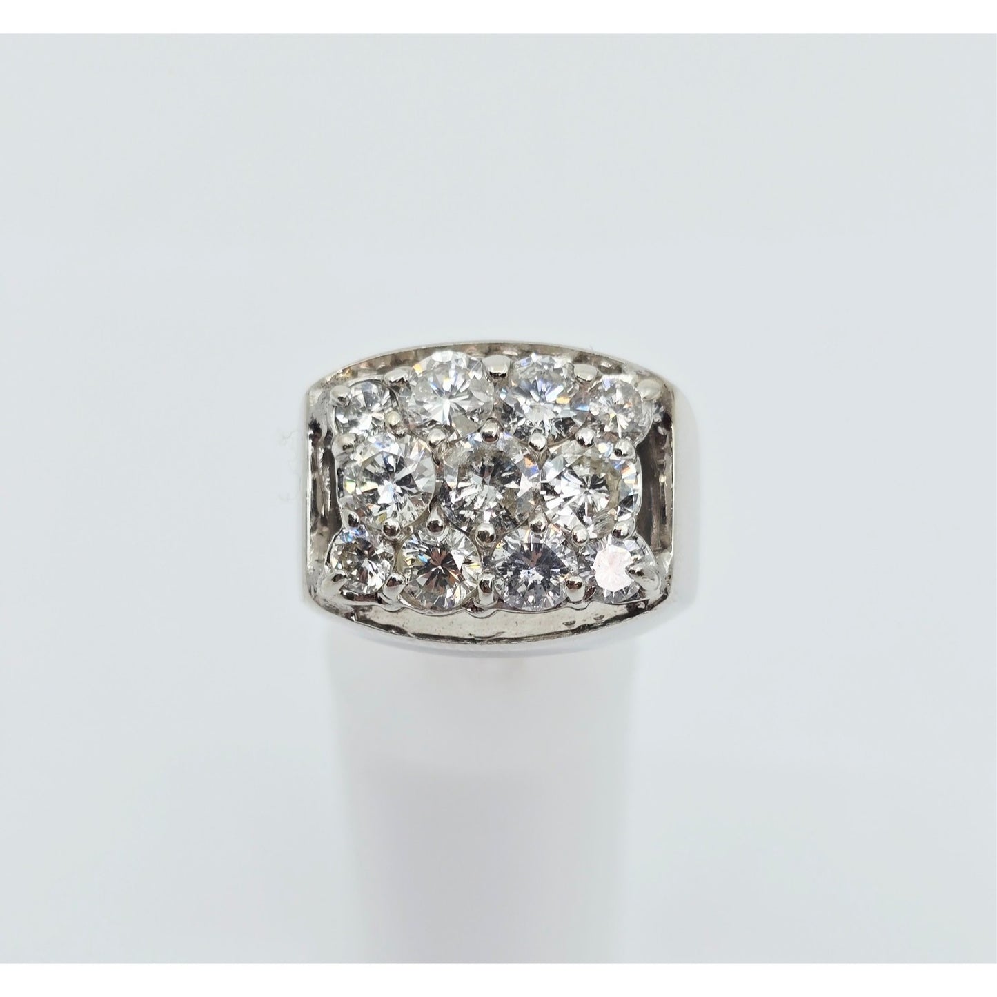 14K White Gold Men's Diamond Cluster Ring