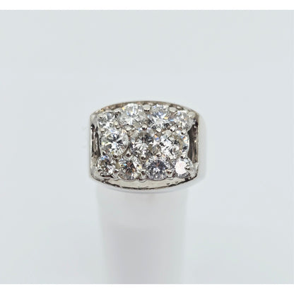 14K White Gold Men's Diamond Cluster Ring