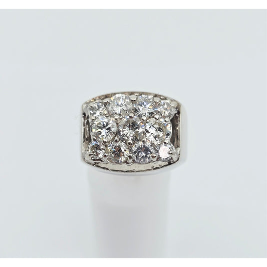 14K White Gold Men's Diamond Cluster Ring