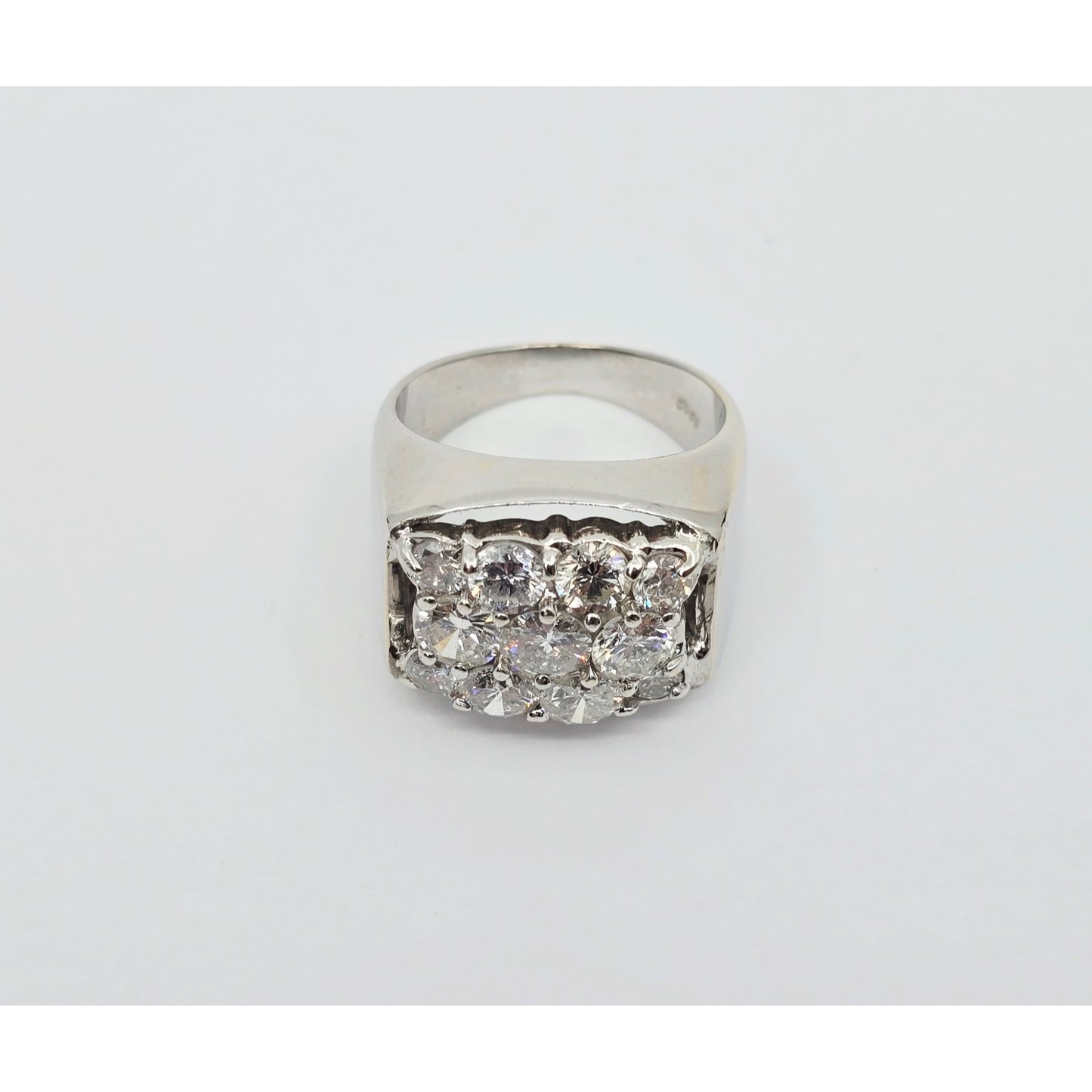 14K White Gold Men's Diamond Cluster Ring