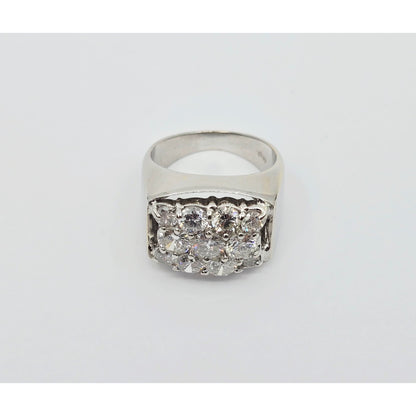 14K White Gold Men's Diamond Cluster Ring
